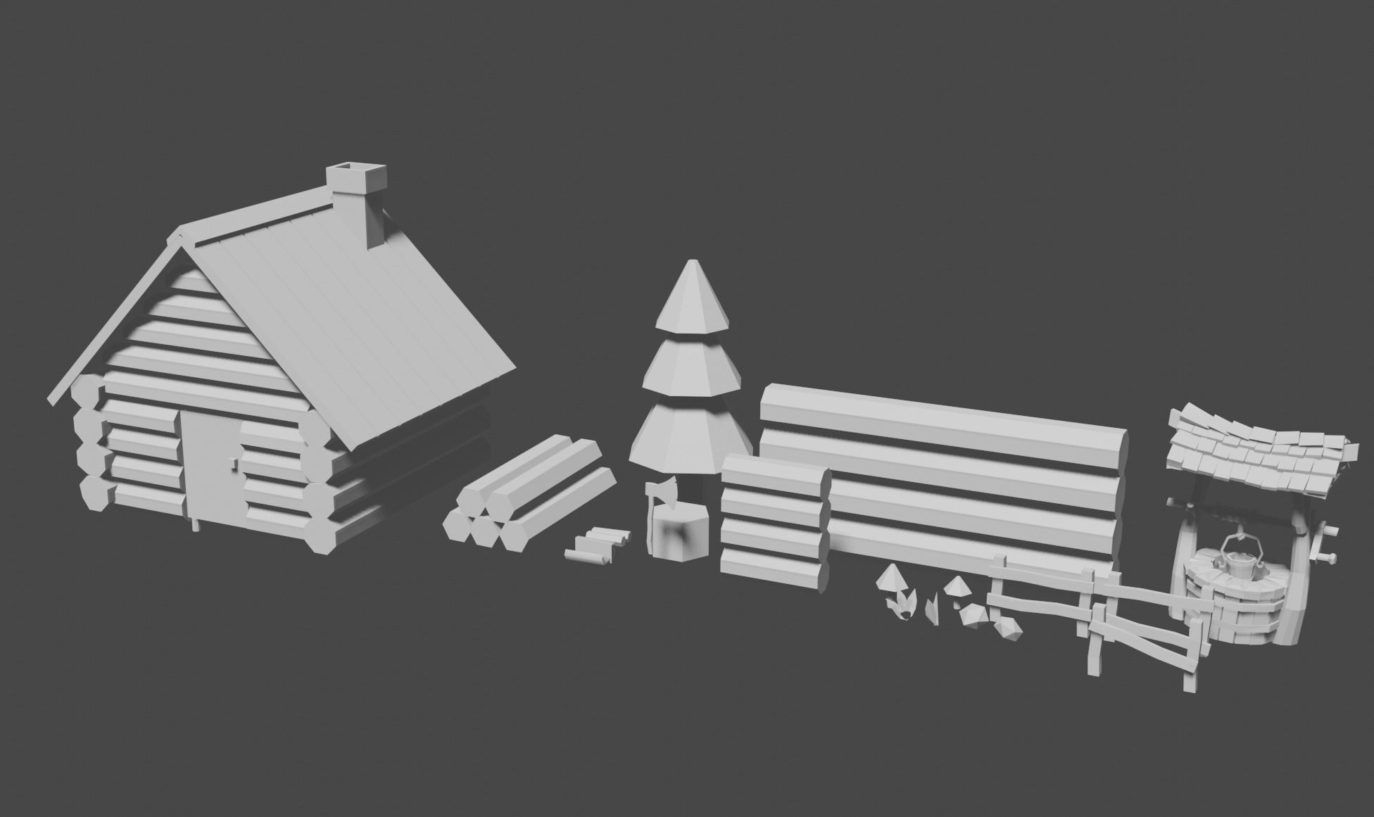 forest home pack Free low-poly 3D model_12