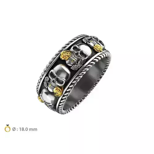 N052 Skull ring
