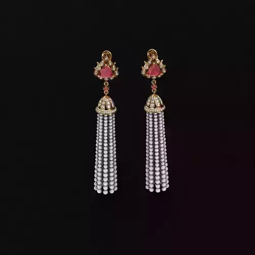 Earrings tassel with diamonds