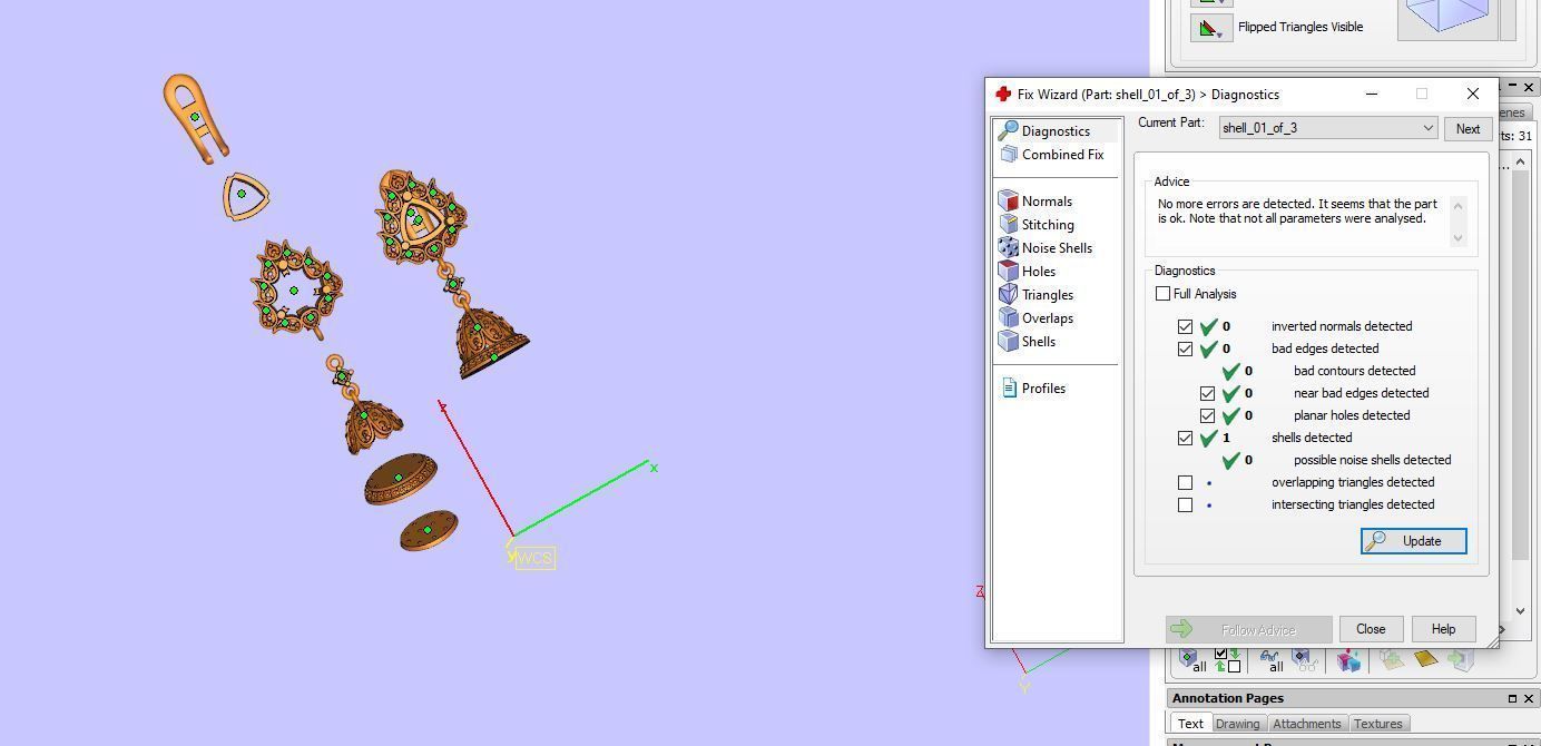 Earrings tassel with diamonds 3D print model_6