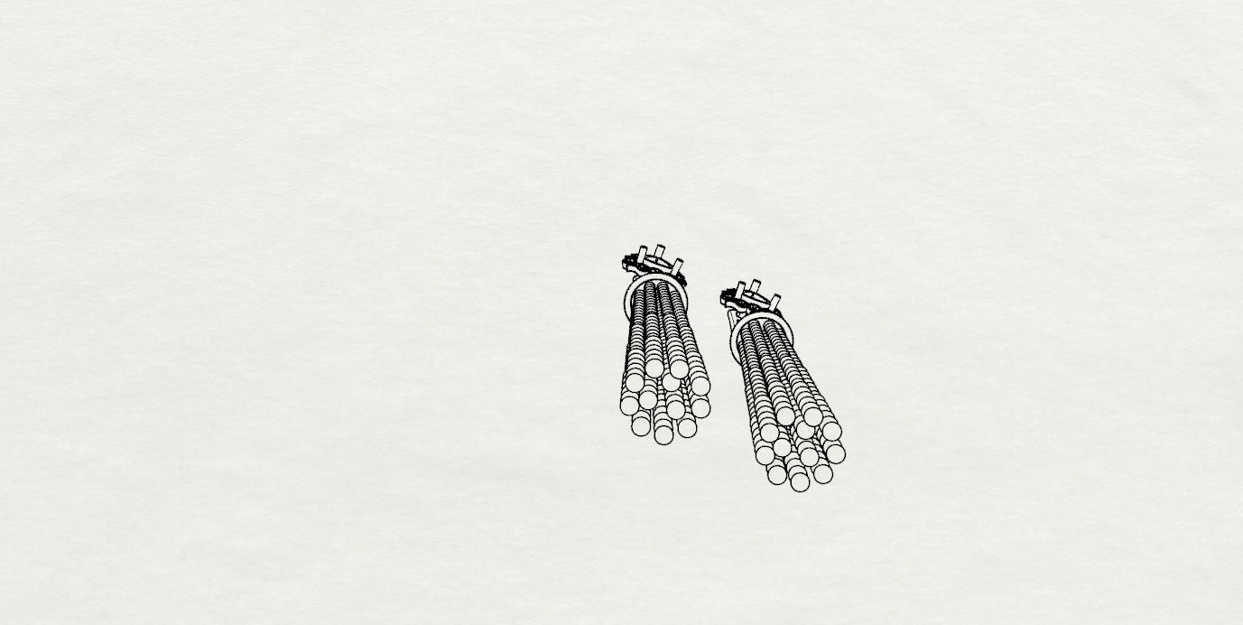 Earrings tassel with diamonds 3D print model_16