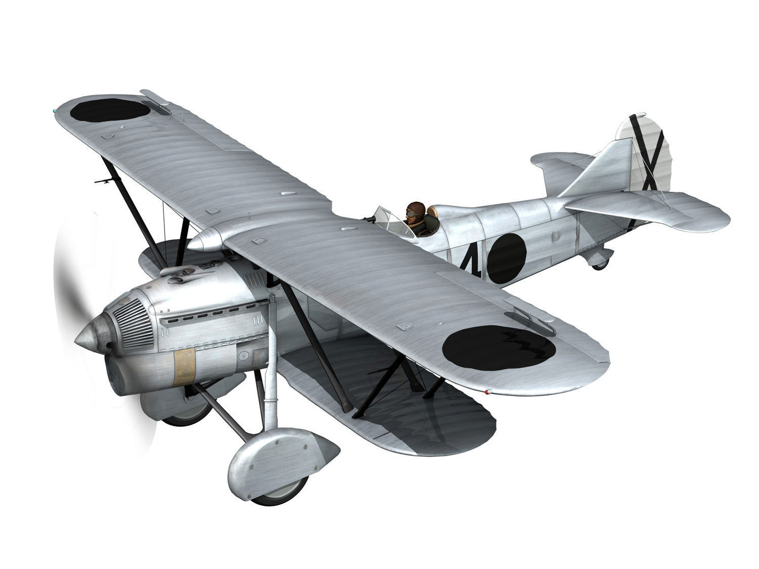 Fiat CR 32 - Italy Air Force - Gruppo Baleari 3D model_1
