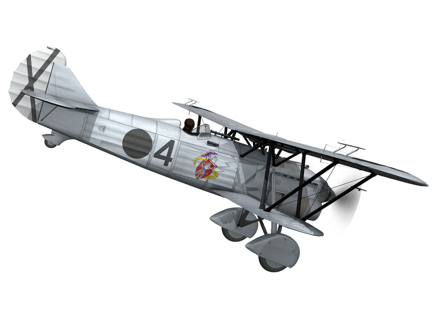 Fiat CR 32 - Italy Air Force - Gruppo Baleari 3D model_3
