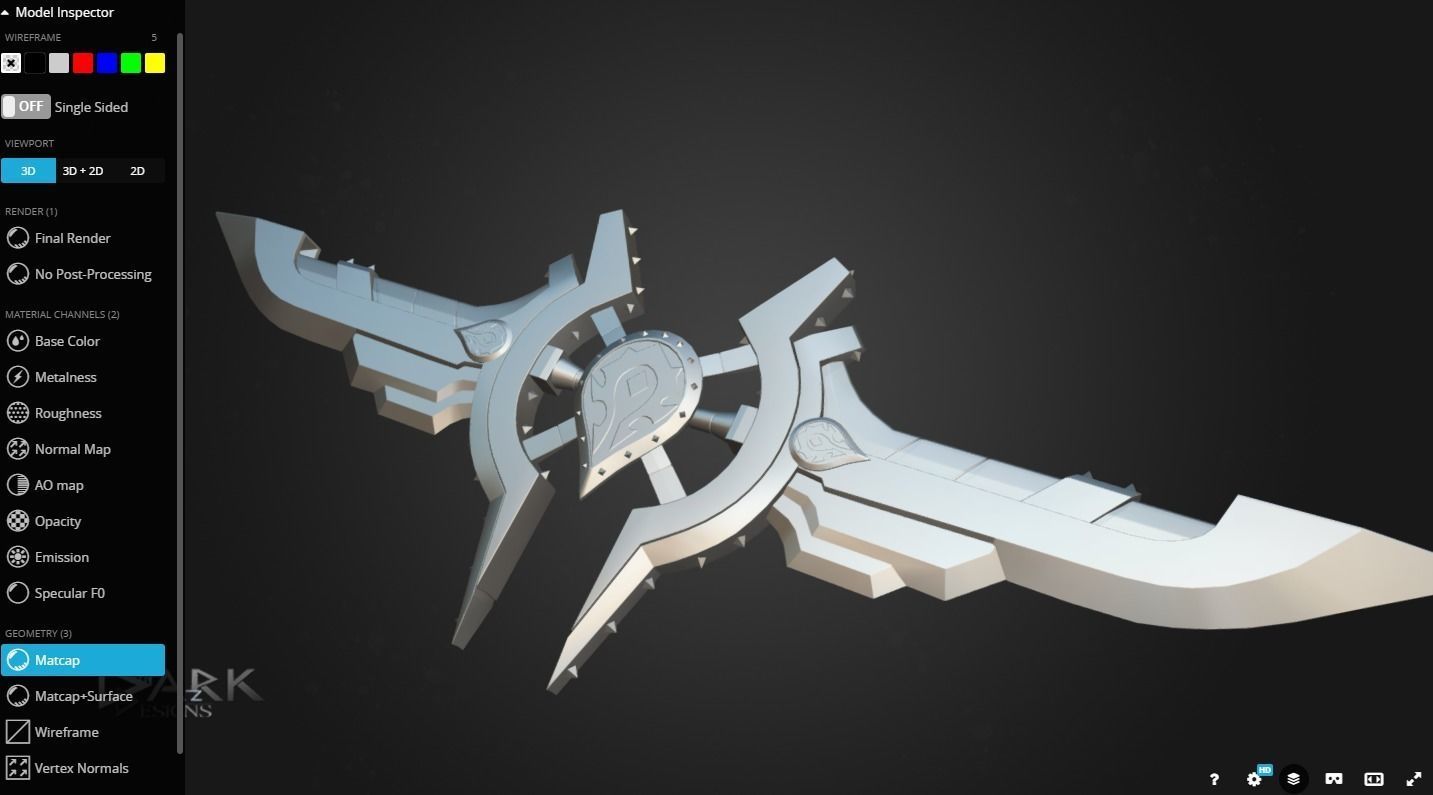 Horde Warglaive Low-poly 3D model_2