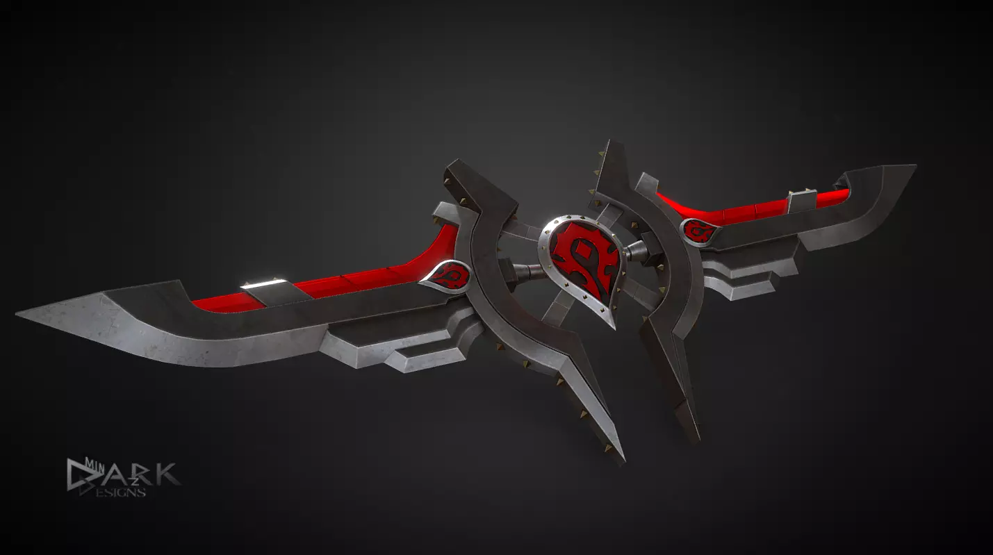Horde Warglaive Low-poly 3D model_0