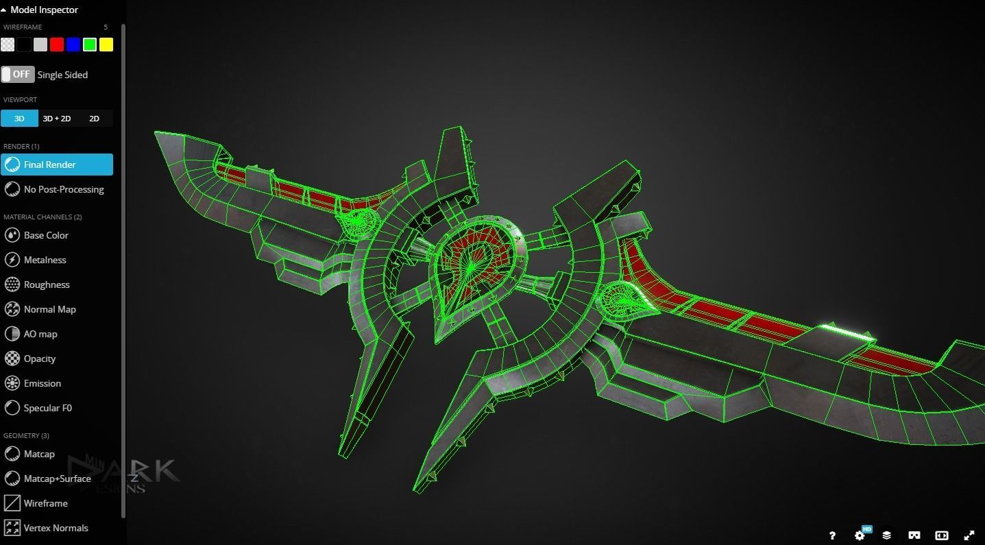 Horde Warglaive Low-poly 3D model_3
