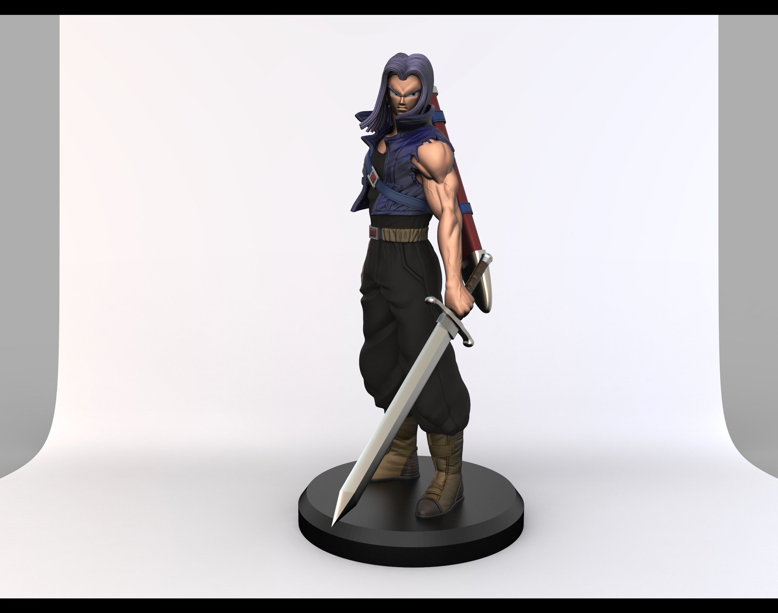 Trunks from Dragon Ball Z 3D Printable Statue 3D print model_1