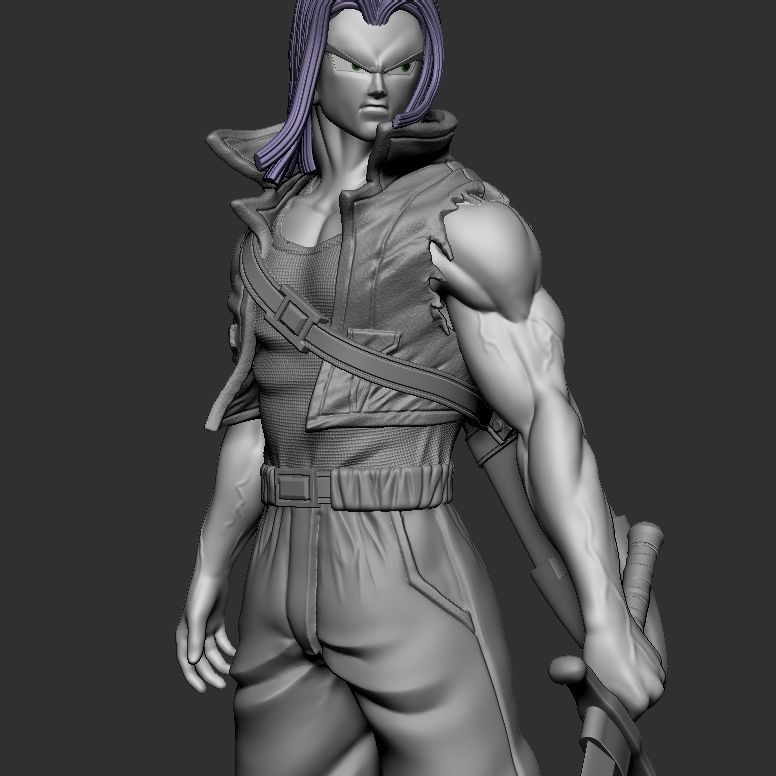 Trunks from Dragon Ball Z 3D Printable Statue 3D print model_5