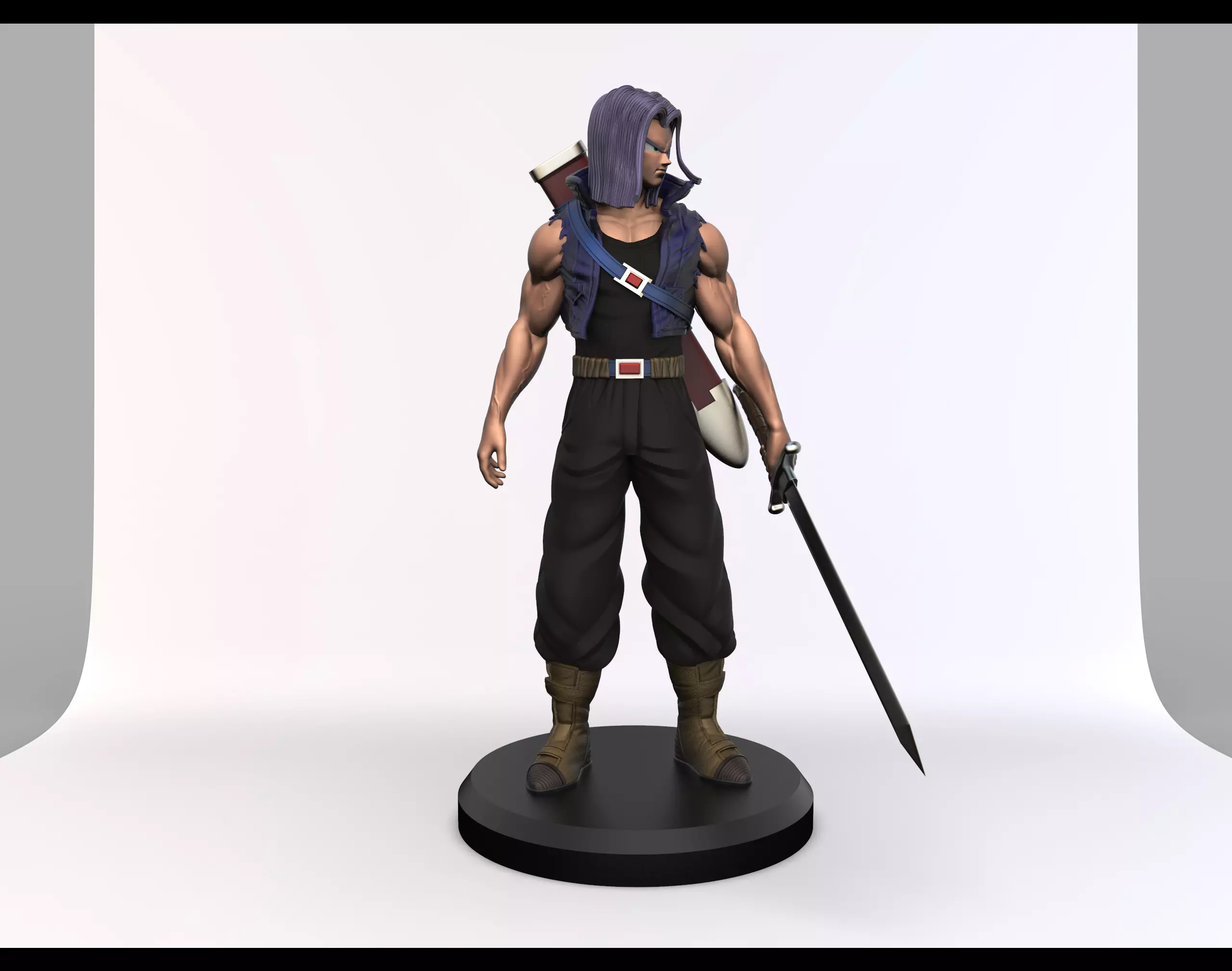 Trunks from Dragon Ball Z 3D Printable Statue 3D print model_0