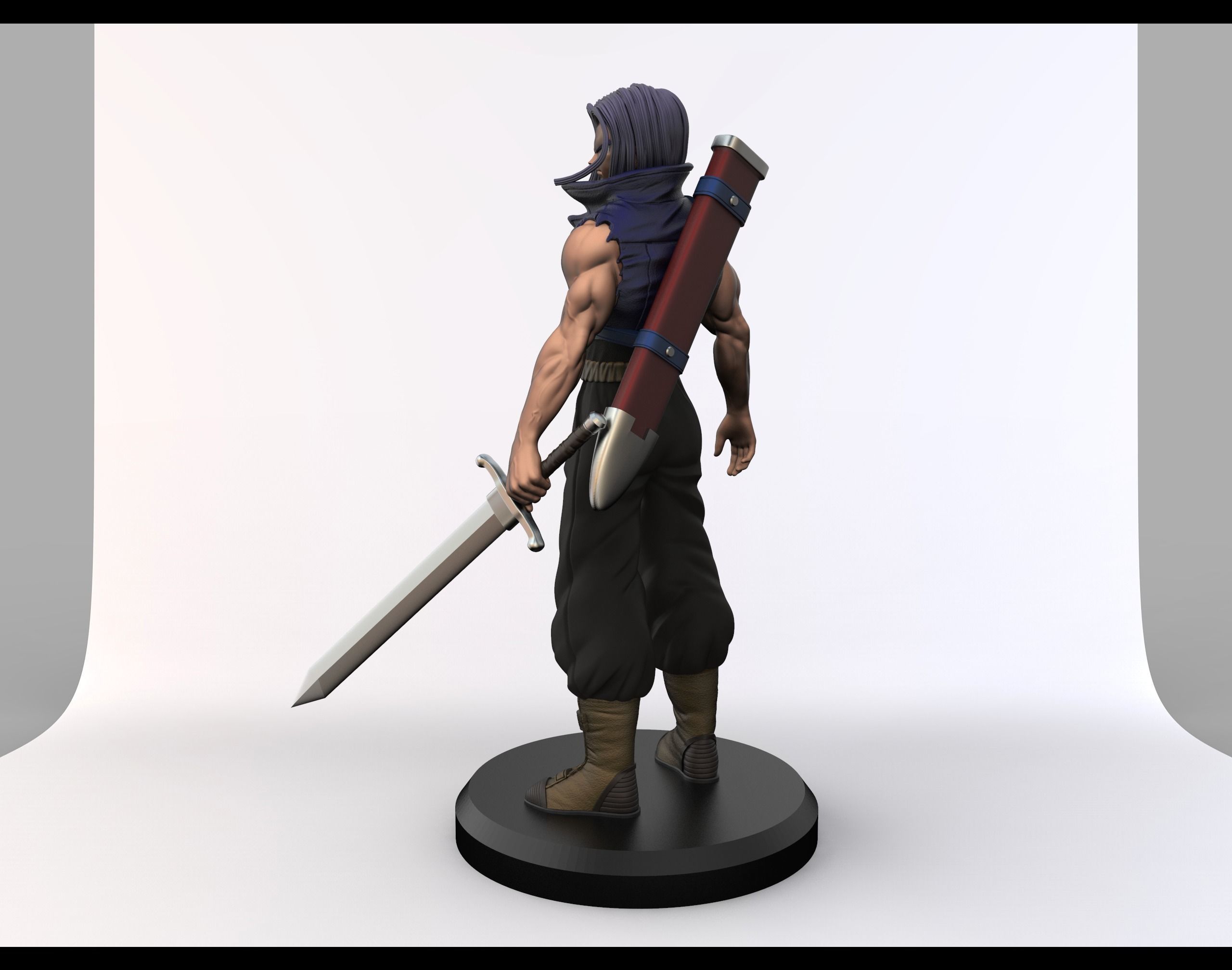 Trunks from Dragon Ball Z 3D Printable Statue 3D print model_3