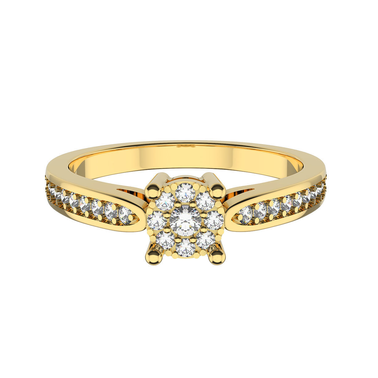 N168 Solitare style ring 3D print model_3