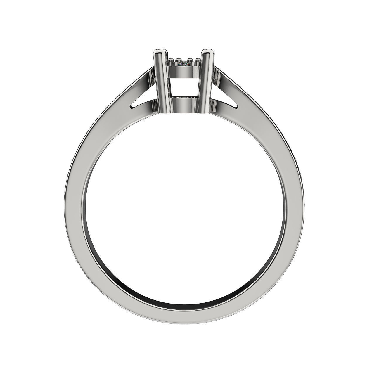 N168 Solitare style ring 3D print model_5