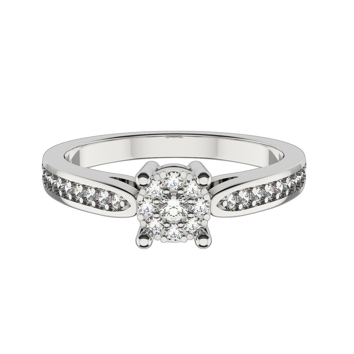 N168 Solitare style ring 3D print model_4