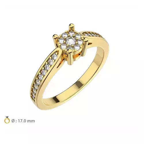 N168 Solitare style ring 3D print model N168 Solitare style ring 3D print model