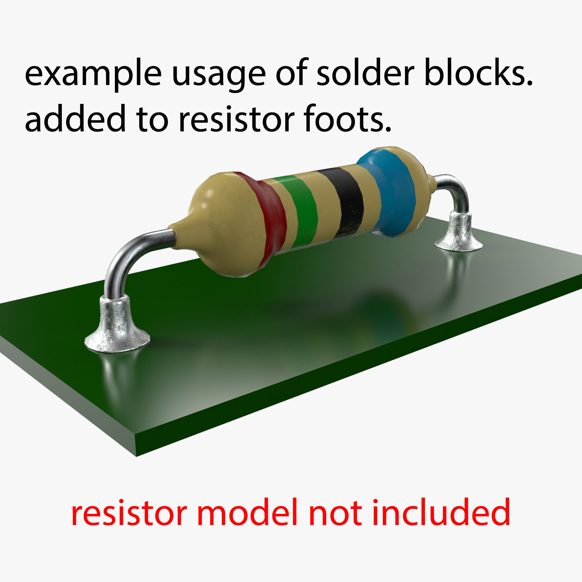 circuit Board Solder Blocks set with 4 different Texture sets 3D model_5