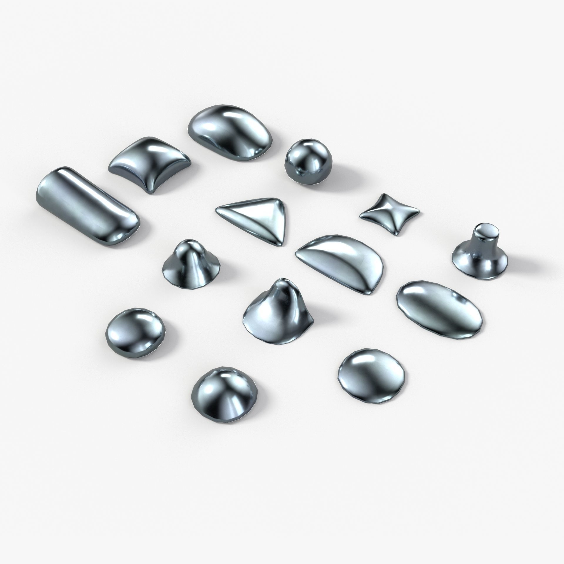 circuit Board Solder Blocks set with 4 different Texture sets 3D model_1