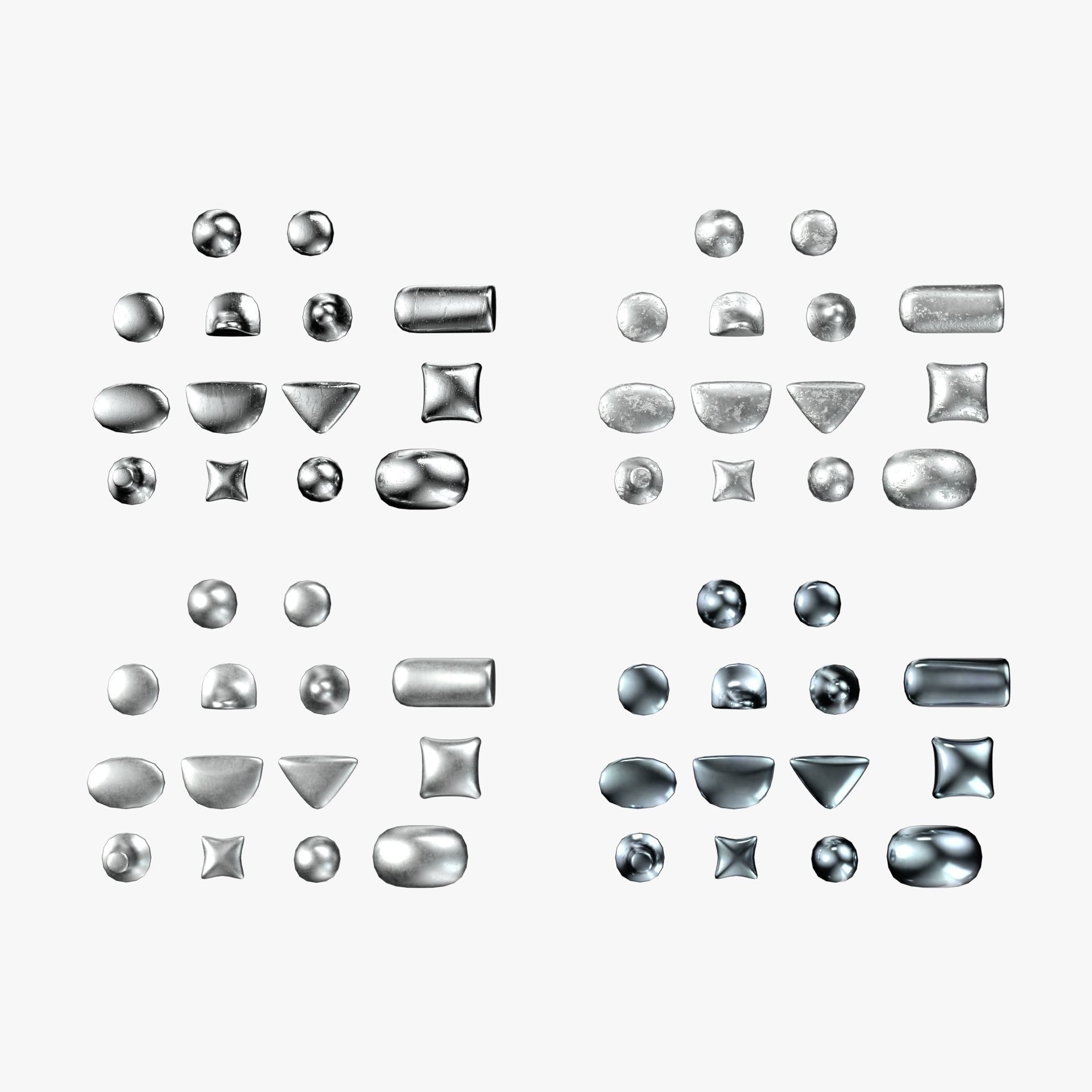 circuit Board Solder Blocks set with 4 different Texture sets 3D model_4