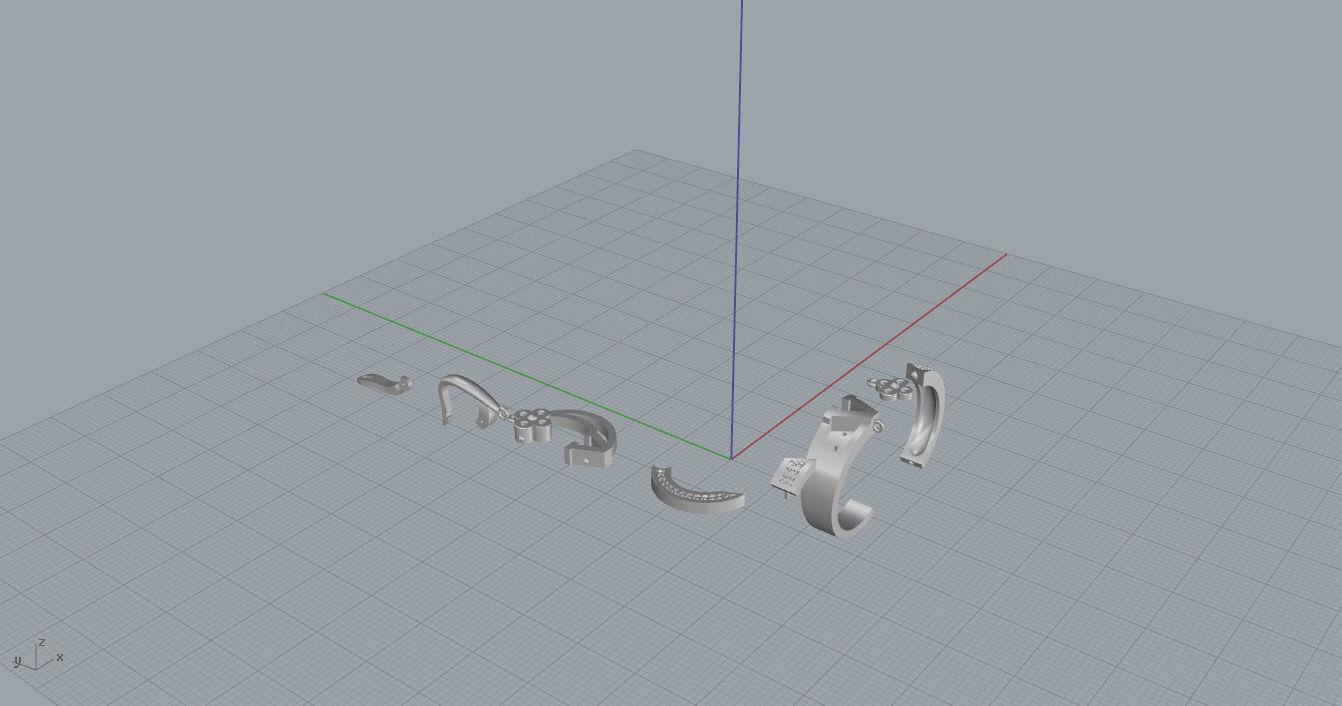 Ring and Earrings  3D print model_8