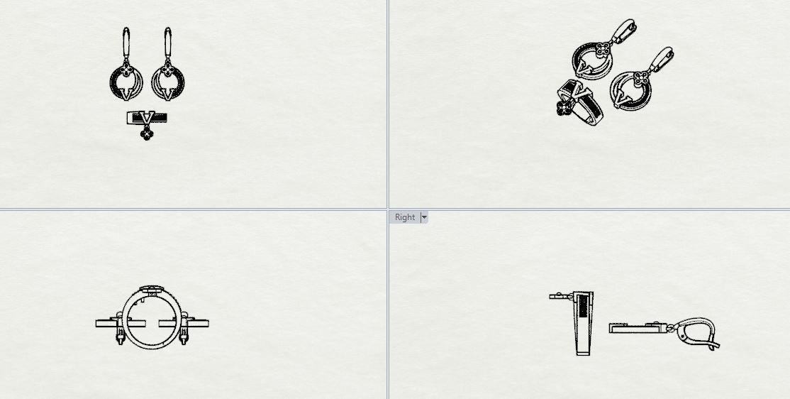 Ring and Earrings  3D print model_16