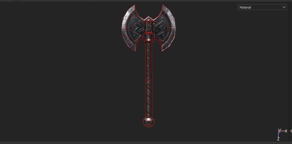 low poly axe Low-poly 3D model_10