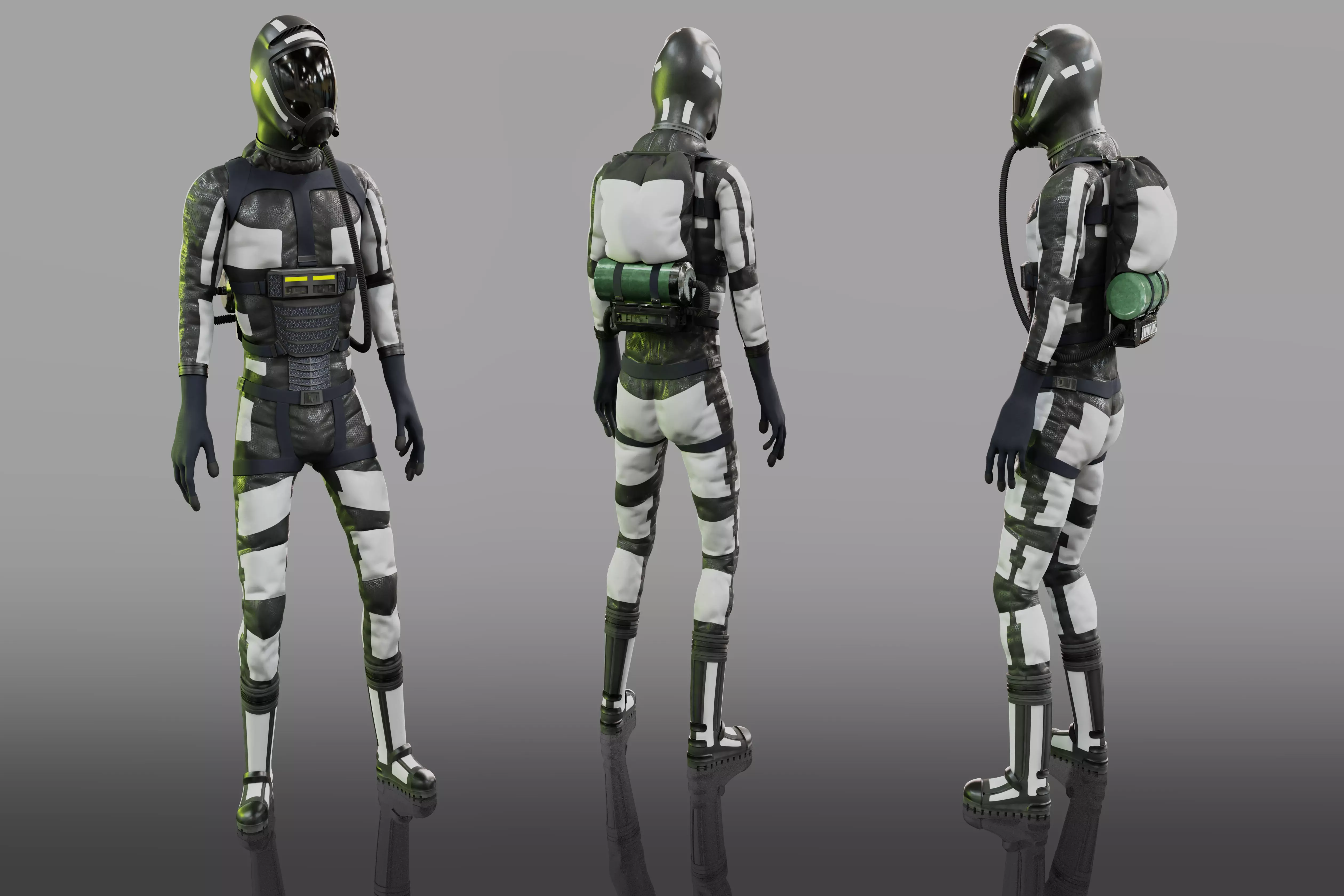 Offworld Exploration Spacesuit Low-poly 3D model_0