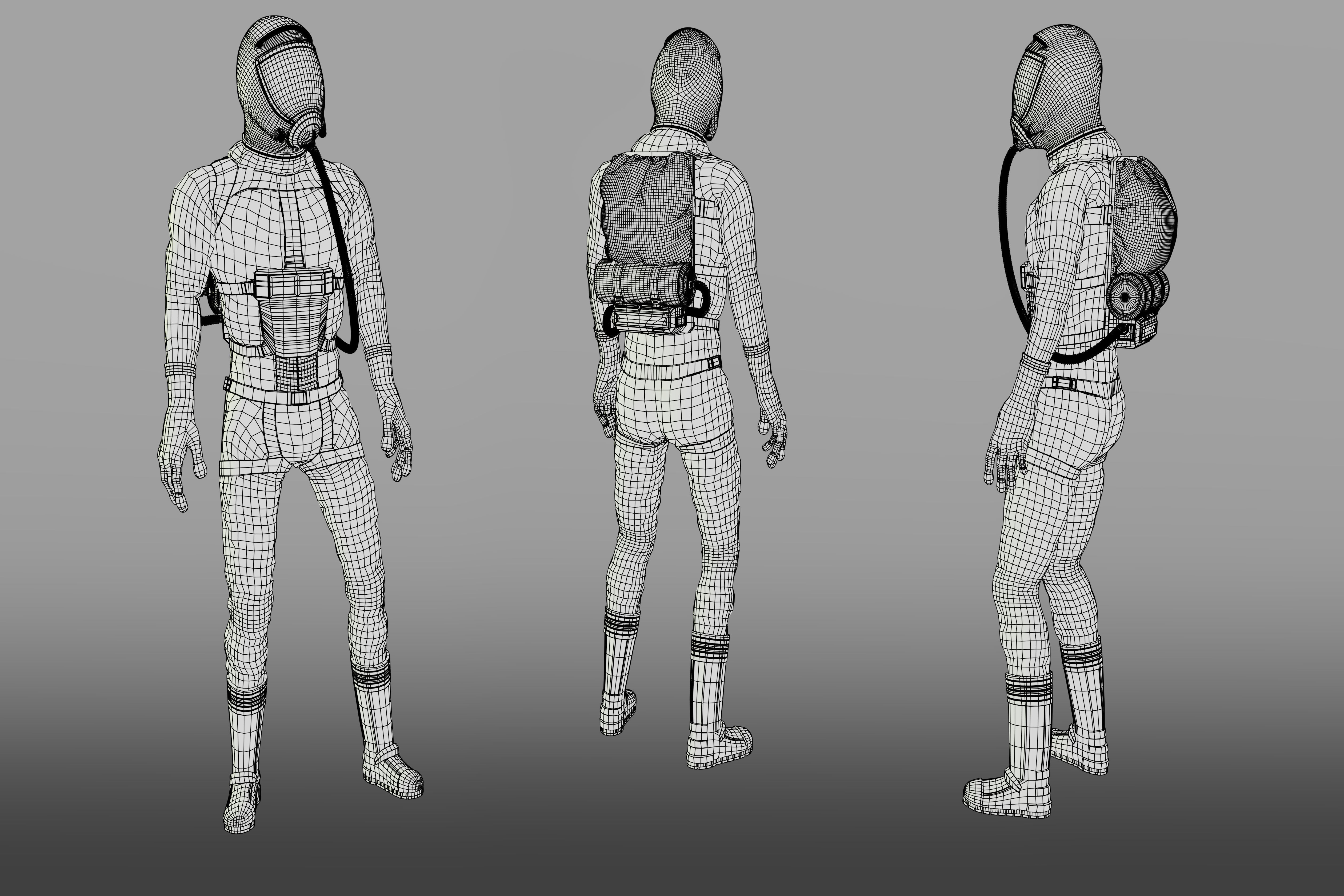 Offworld Exploration Spacesuit Low-poly 3D model_1