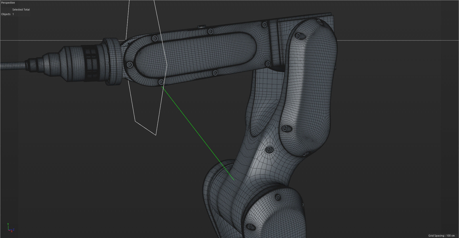 Fanuc LR MATE 200IB Cinema 4D Rigged Robotic Arm 3D model_5
