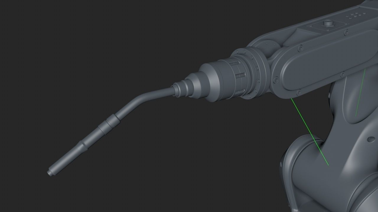 Fanuc LR MATE 200IB Cinema 4D Rigged Robotic Arm 3D model_14