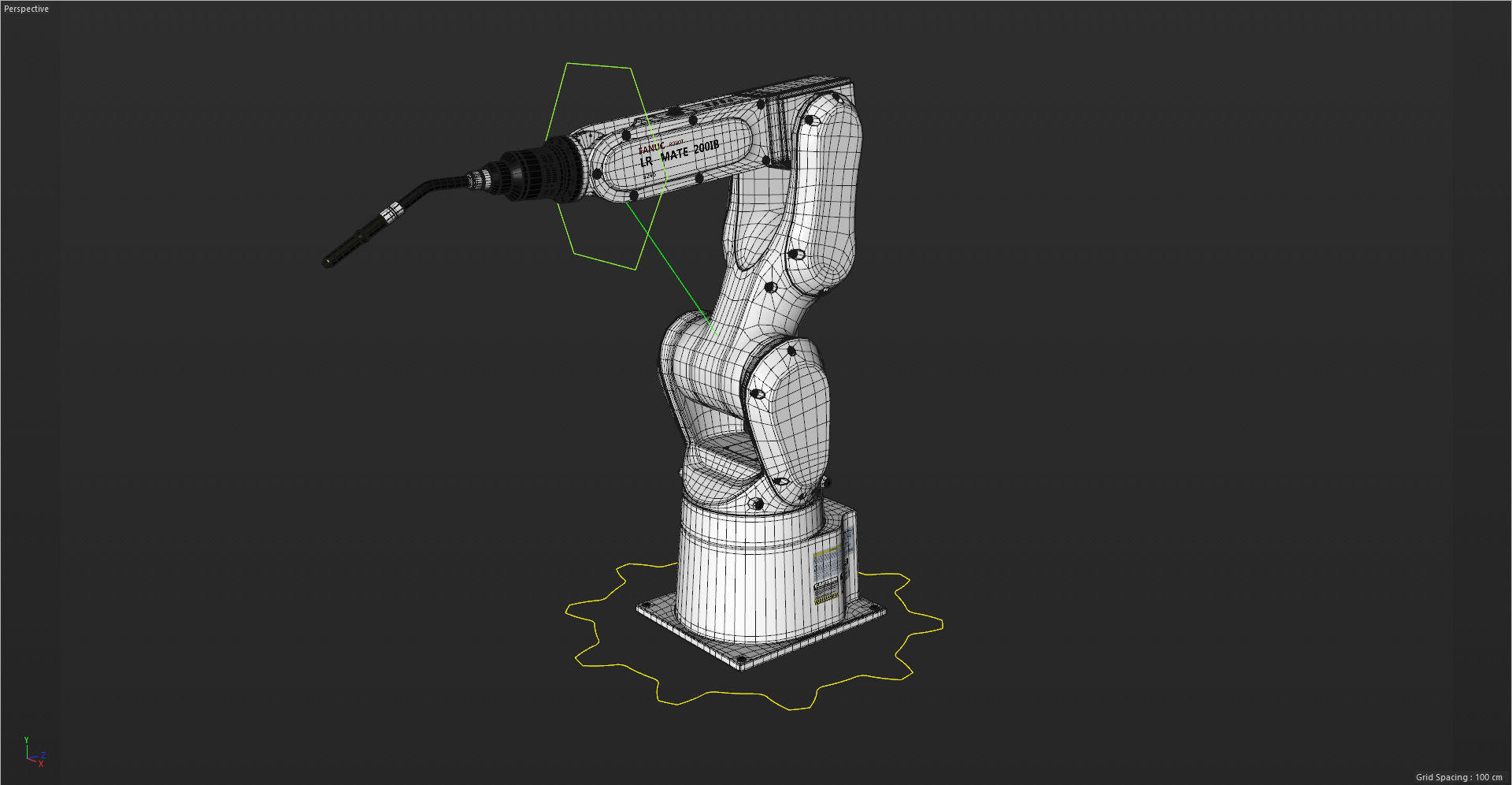 Fanuc LR MATE 200IB Cinema 4D Rigged Robotic Arm 3D model_20