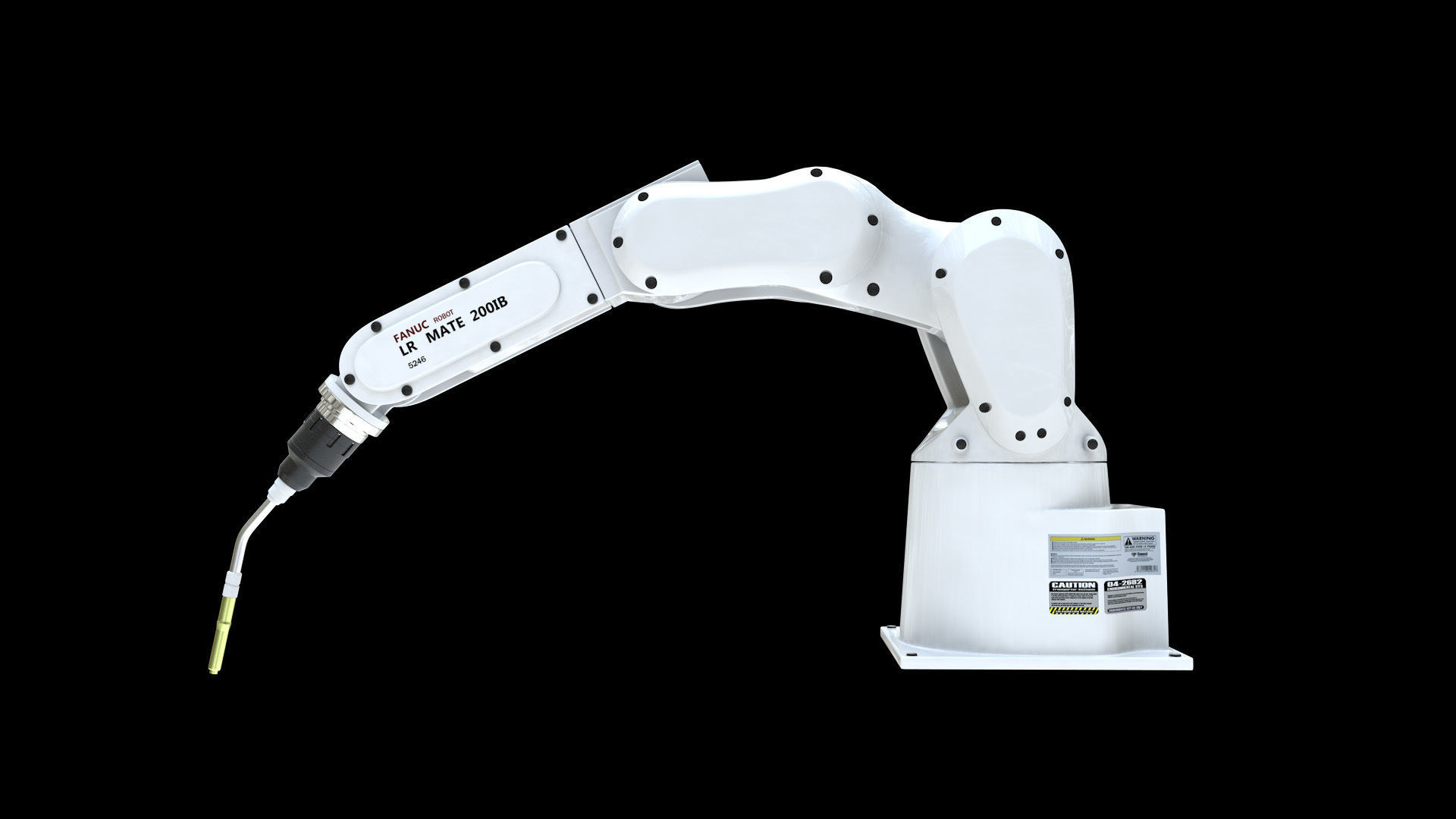 Fanuc LR MATE 200IB Cinema 4D Rigged Robotic Arm 3D model_3