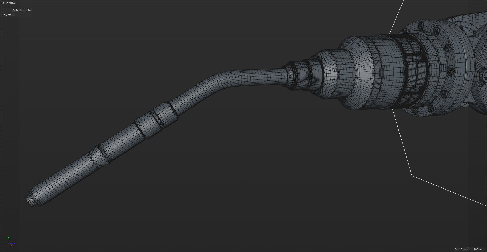 Fanuc LR MATE 200IB Cinema 4D Rigged Robotic Arm 3D model_4