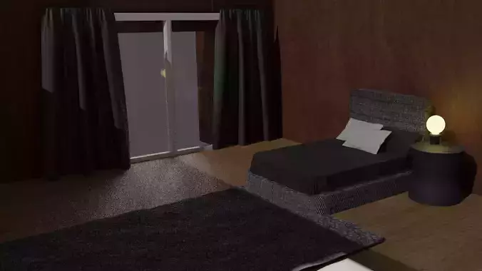 BedRoom with Carpet and Window