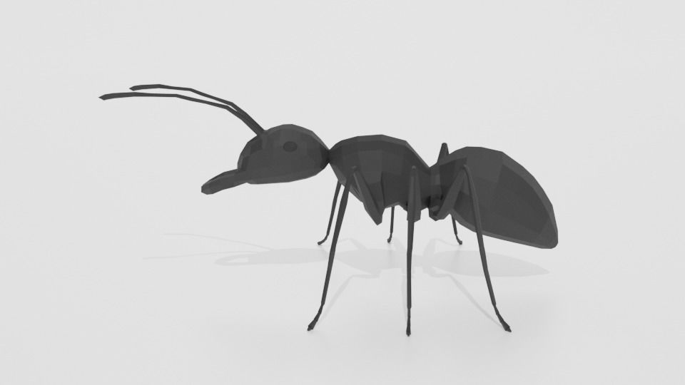 Low Poly Cartoon Ant Low-poly 3D model_1