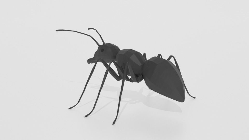 Low Poly Cartoon Ant Low-poly 3D model_2