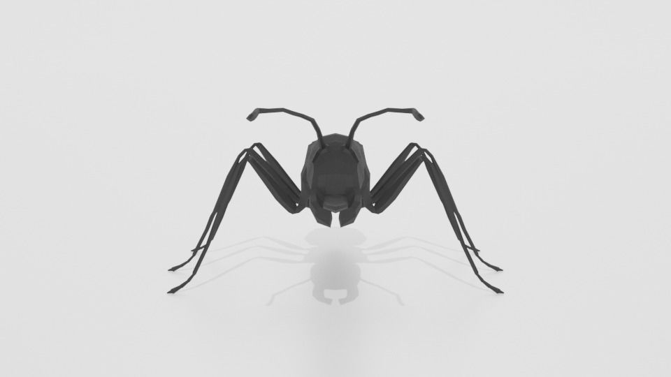 Low Poly Cartoon Ant Low-poly 3D model_7