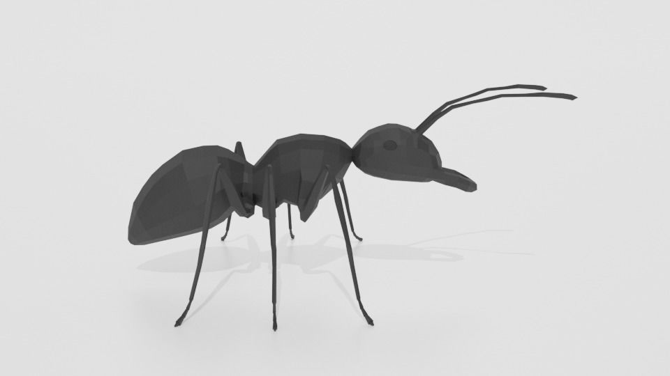 Low Poly Cartoon Ant Low-poly 3D model_5