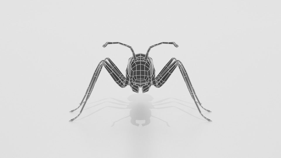 Low Poly Cartoon Ant Low-poly 3D model_16