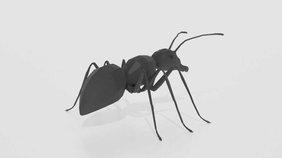 Low Poly Cartoon Ant Low-poly 3D model_4