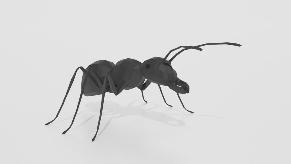 Low Poly Cartoon Ant Low-poly 3D model_6
