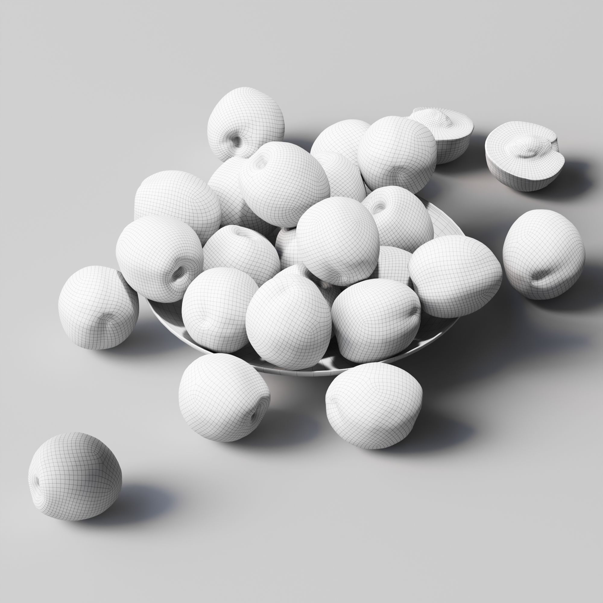 Nectarine in a glass plate Low-poly 3D model_3