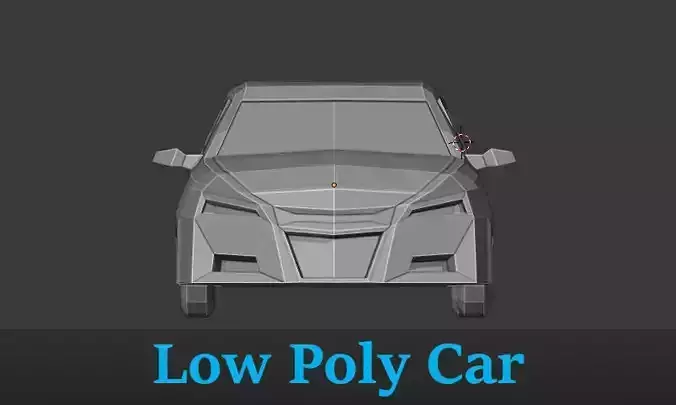 Low Poly Vehicle car with lights on front