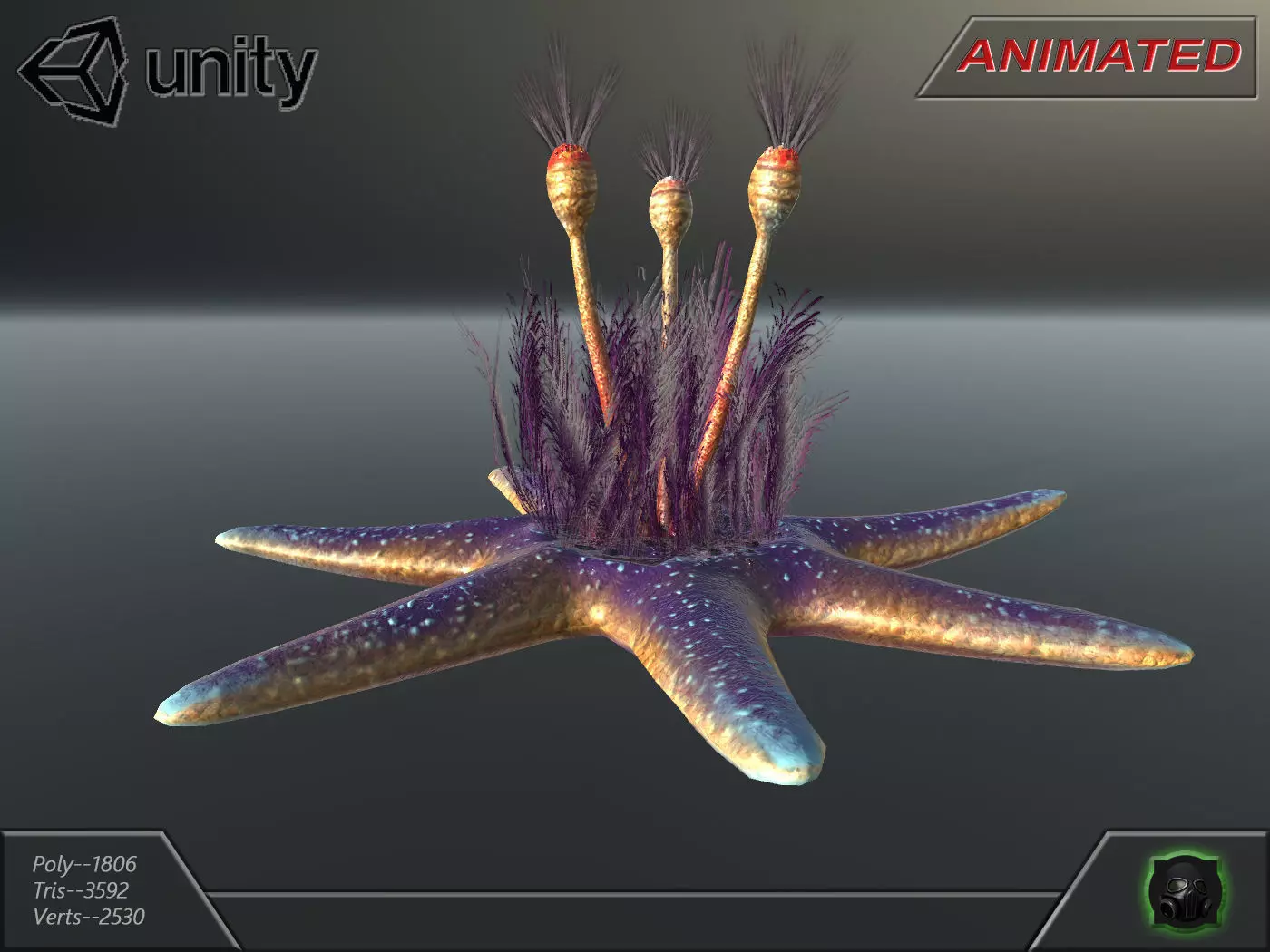 Alien flora - plant 16 Low-poly 3D model