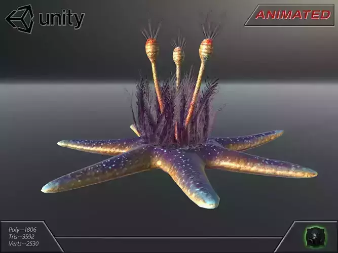 Alien flora - plant 16 Low-poly 3D model