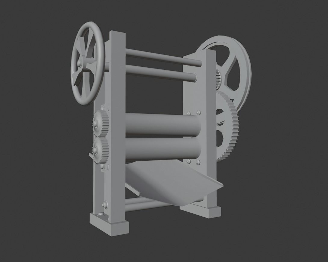 Sugarcane Machine Low-poly 3D model_5