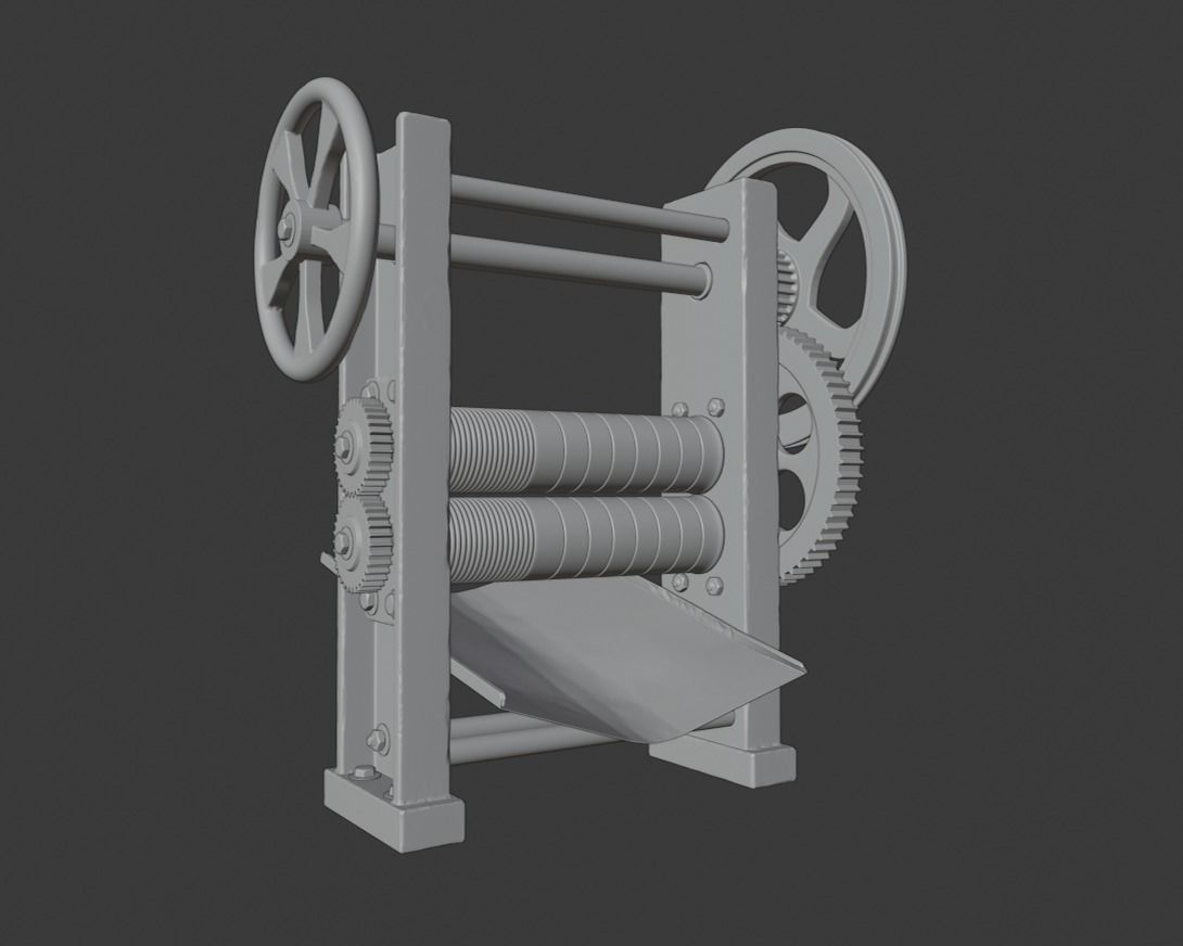 Sugarcane Machine Low-poly 3D model_4