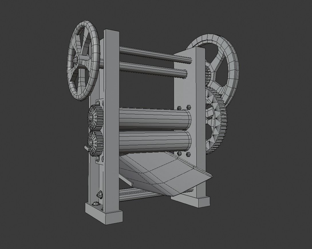 Sugarcane Machine Low-poly 3D model_6