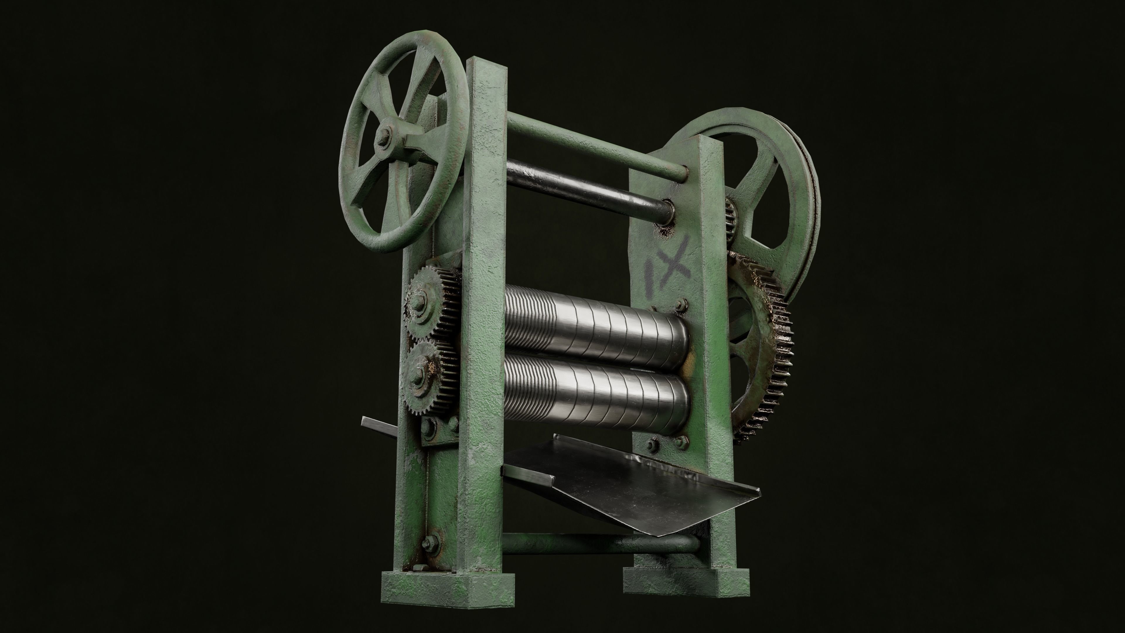 Sugarcane Machine Low-poly 3D model_2