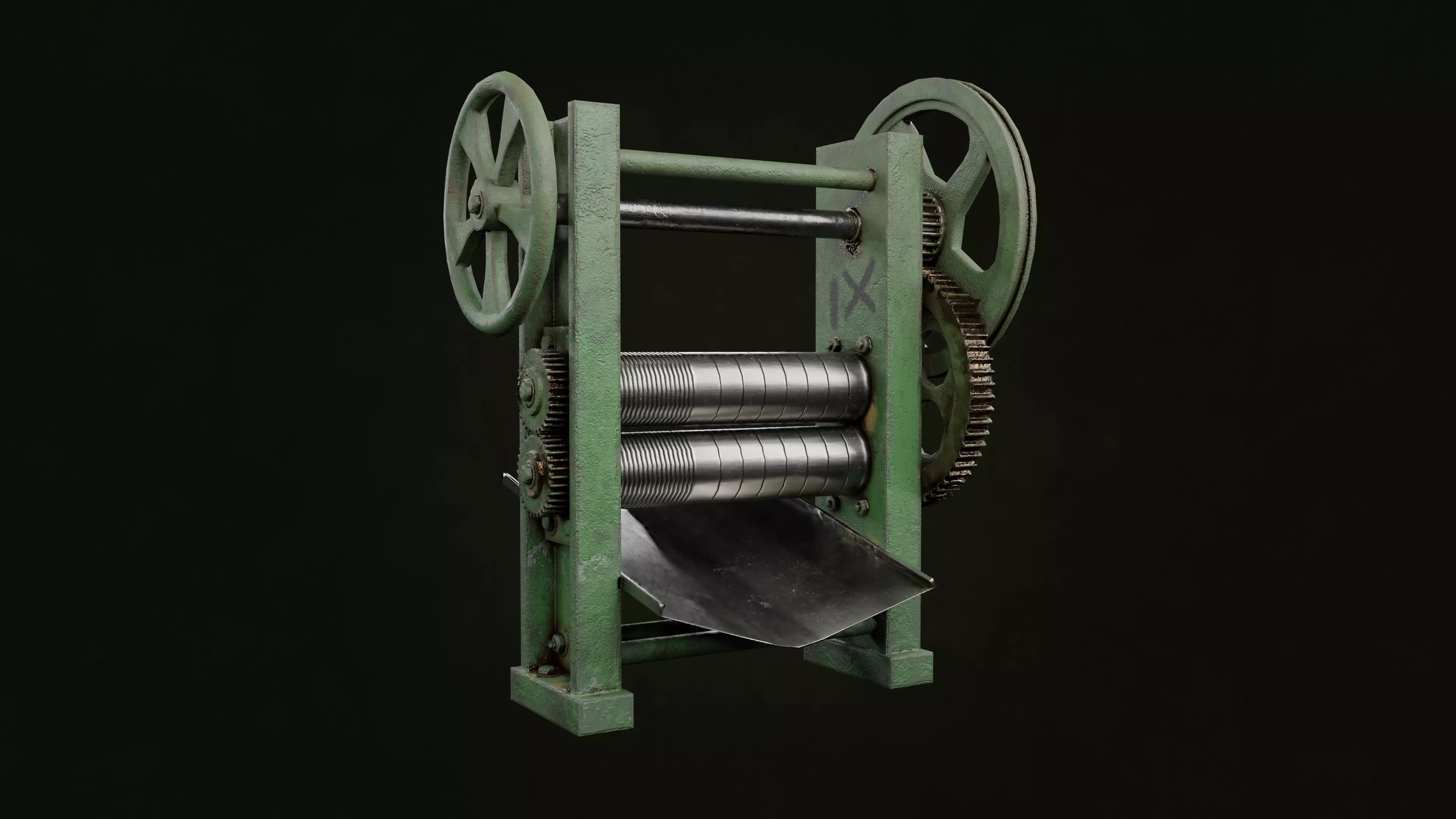 Sugarcane Machine Low-poly 3D model_0