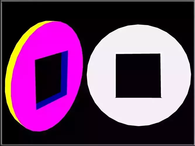 A Hollowed Square Circle Low-poly 3D model
