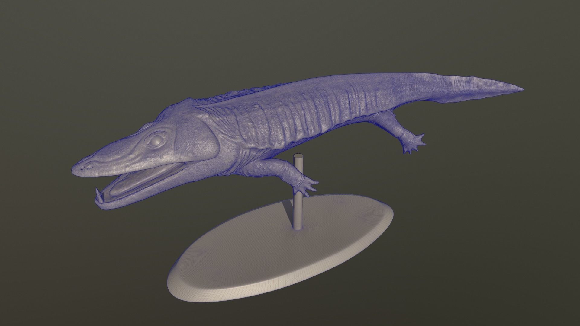 Mastodonsaurus alligator 3D print model_9